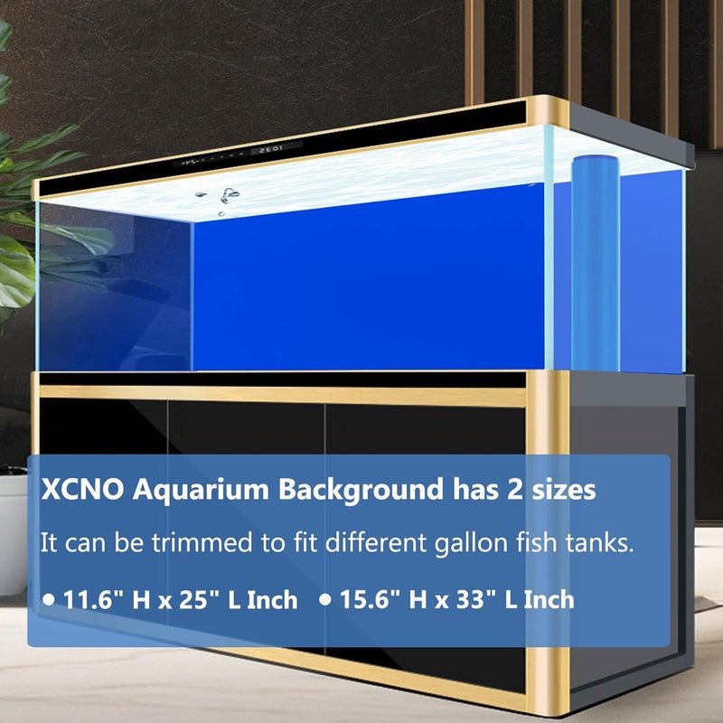 XCNO Blue Black Aquarium Background Poster Fish Tank Background Wallpaper Aquarium Backdrop Double-Sided Fish Tank Decorations Paper 12"x 25" - Image 3